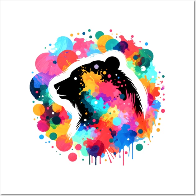 Color Splash Bear Wall Art by Shrenk